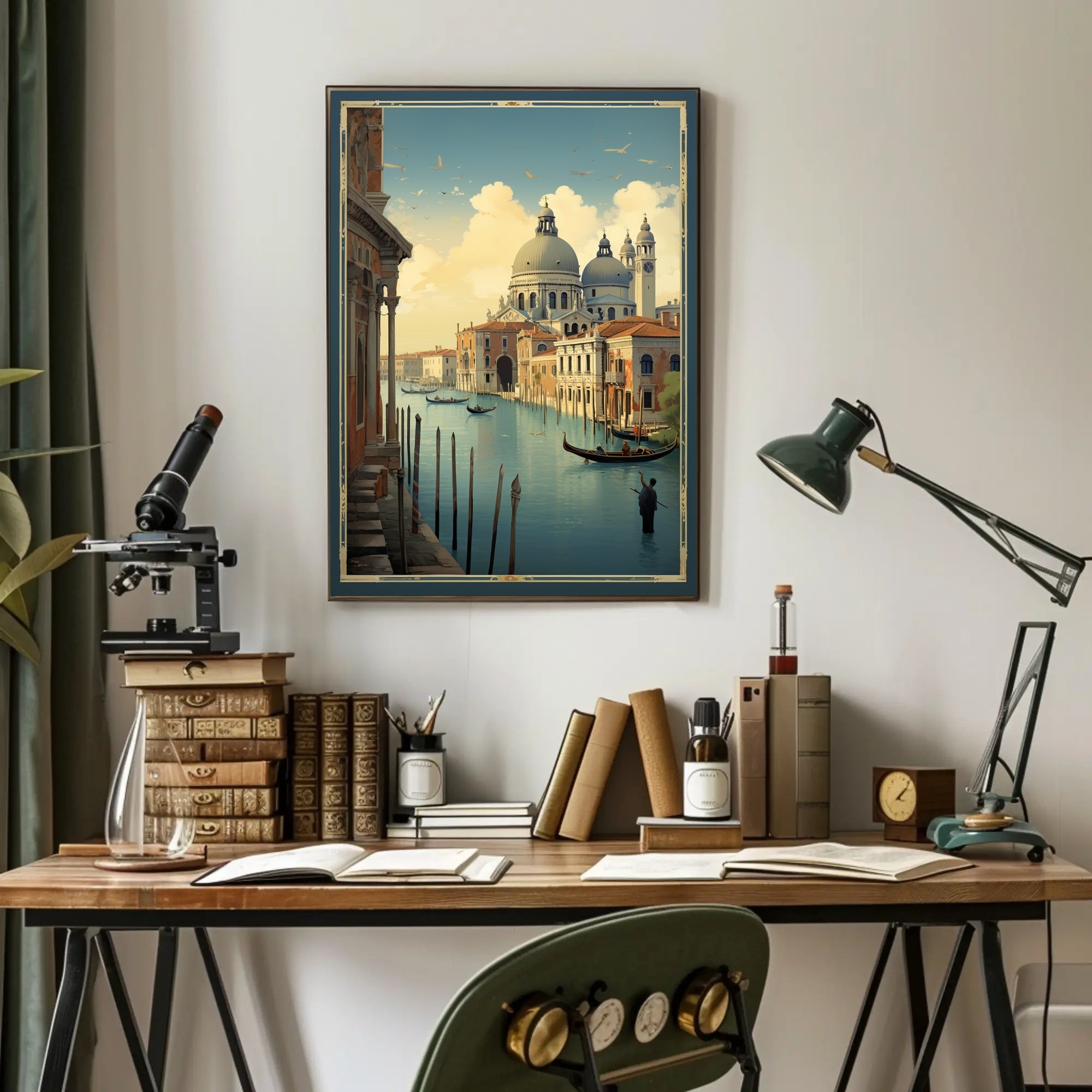 Venetian Canal Serenity Vintage Travel Poster PosterGoat