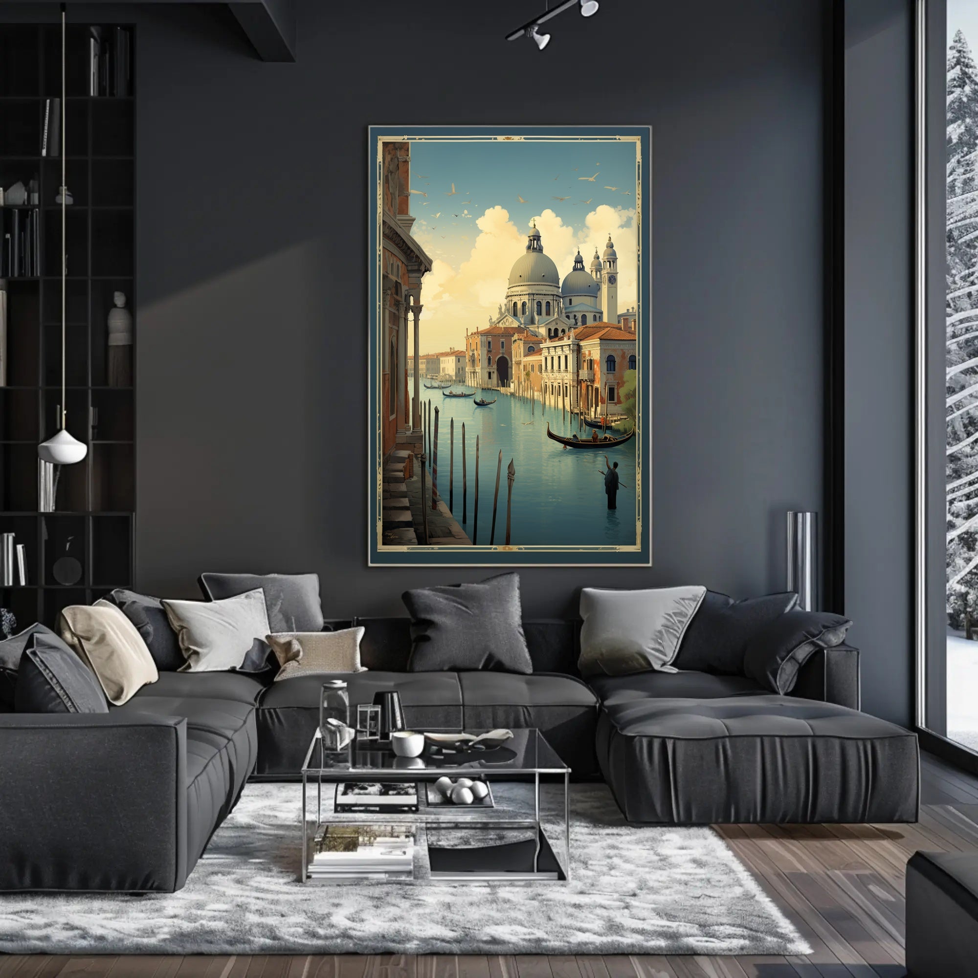 Venetian Canal Serenity Vintage Travel Poster PosterGoat