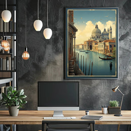 Venetian Canal Serenity Vintage Travel Poster PosterGoat
