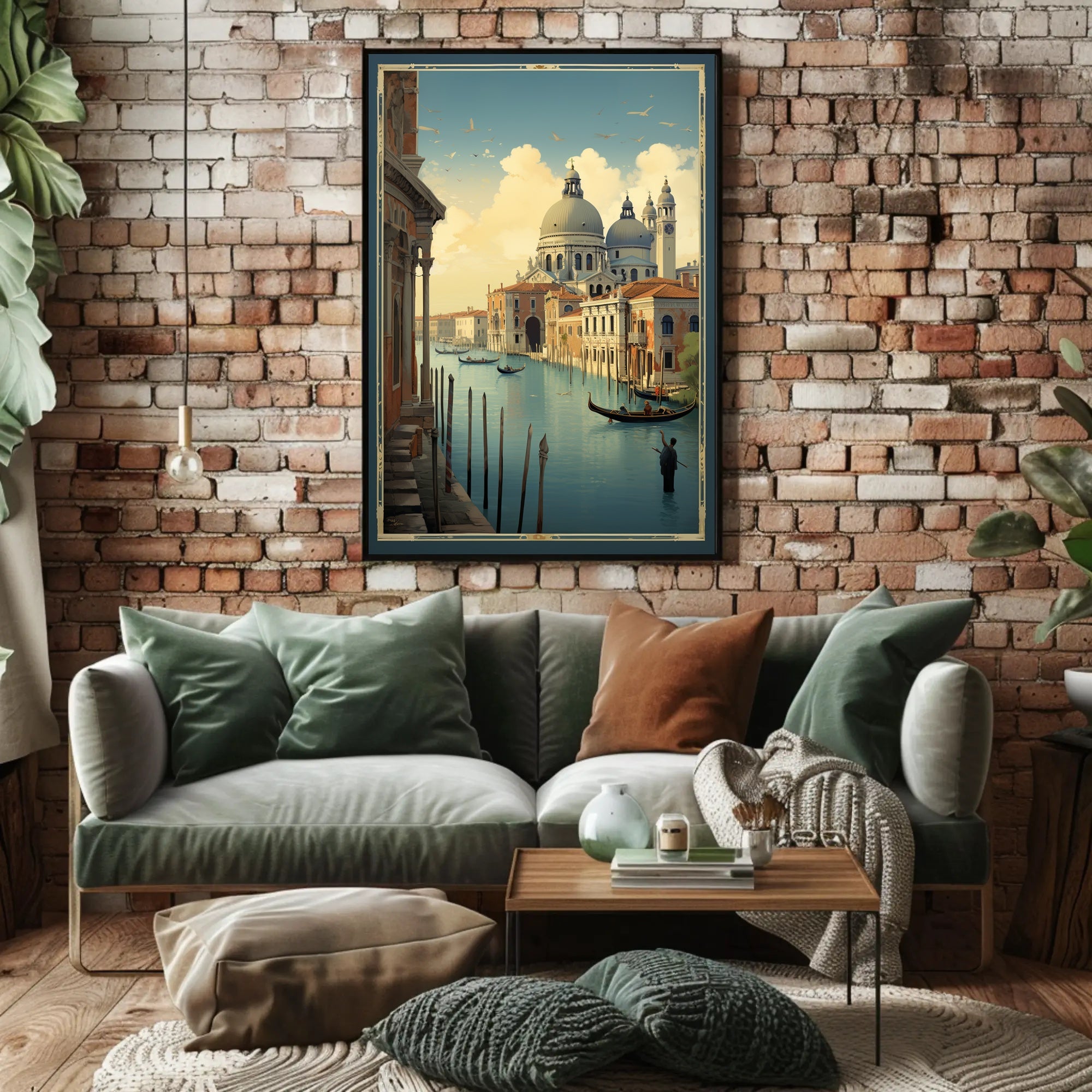 Venetian Canal Serenity Vintage Travel Poster PosterGoat