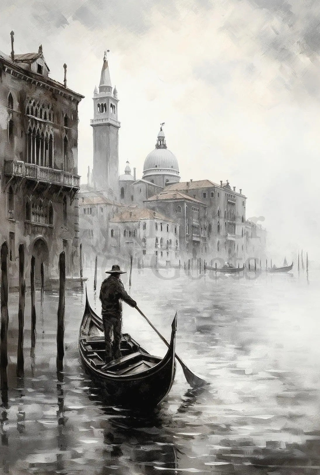 Venetian Gondola Scene: Impressionistic Travel Poster PosterGoat