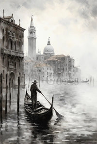Venetian Gondola Scene: Impressionistic Travel Poster PosterGoat