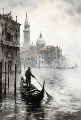 Venetian Gondola Scene: Impressionistic Travel Poster PosterGoat