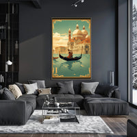 Venetian Gondola Vintage Art Deco Travel Poster PosterGoat