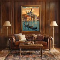 Venetian Gondola Voyage during Sunset Travel Poster PosterGoat