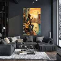 Venetian Guitarist Serenade Vintage Travel Poster PosterGoat