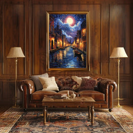 Venetian Night Canal Art Print Travel Poster PosterGoat