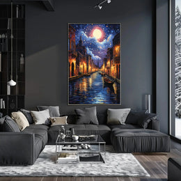 Venetian Night Canal Art Print Travel Poster PosterGoat