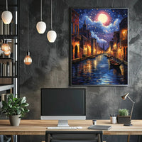 Venetian Night Canal Art Print Travel Poster PosterGoat