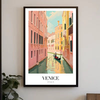 Venetian Romance Gondola Travel Poster PosterGoat