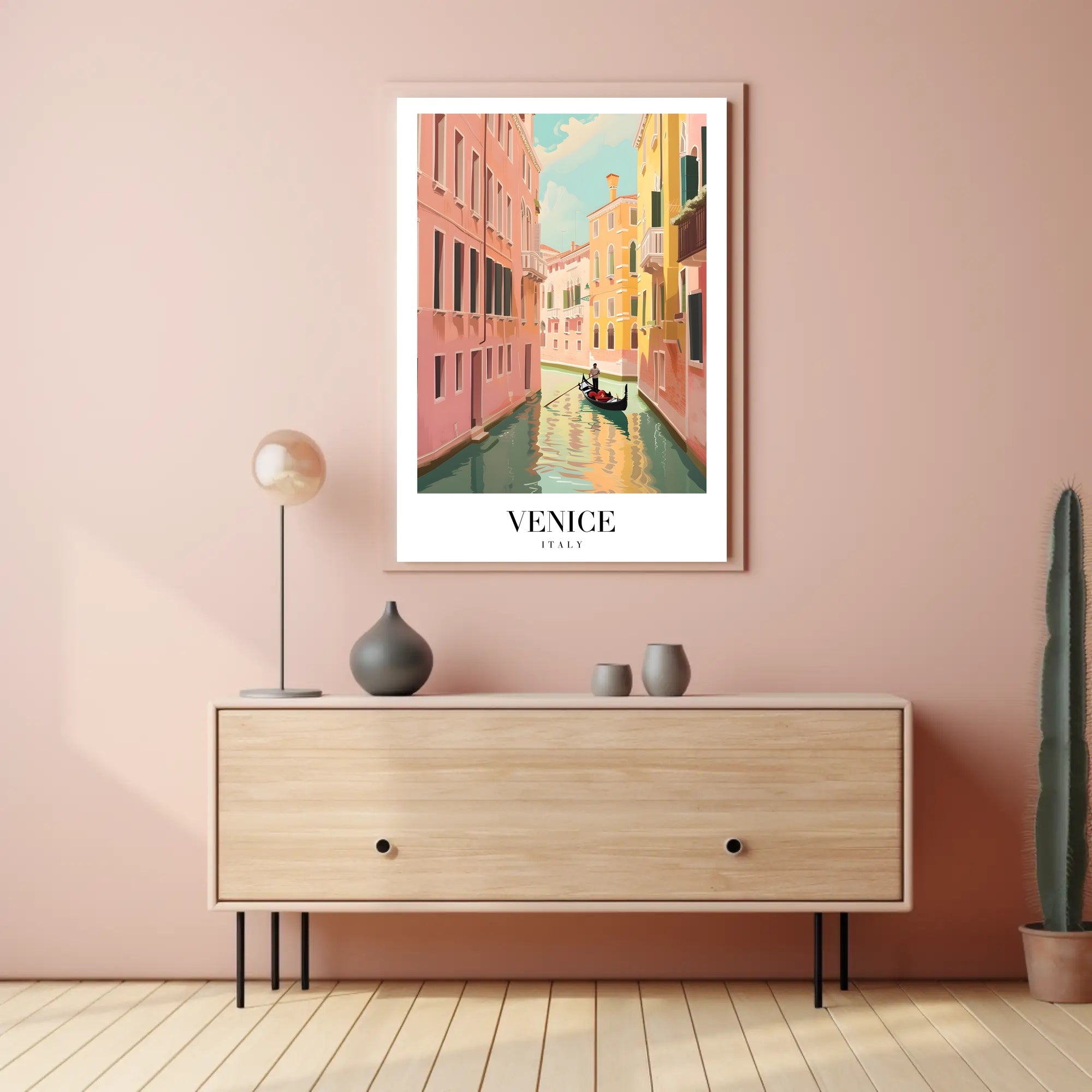 Venetian Romance Gondola Travel Poster PosterGoat