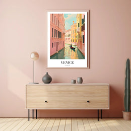 Venetian Romance Gondola Travel Poster PosterGoat