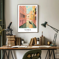 Venetian Romance Gondola Travel Poster PosterGoat