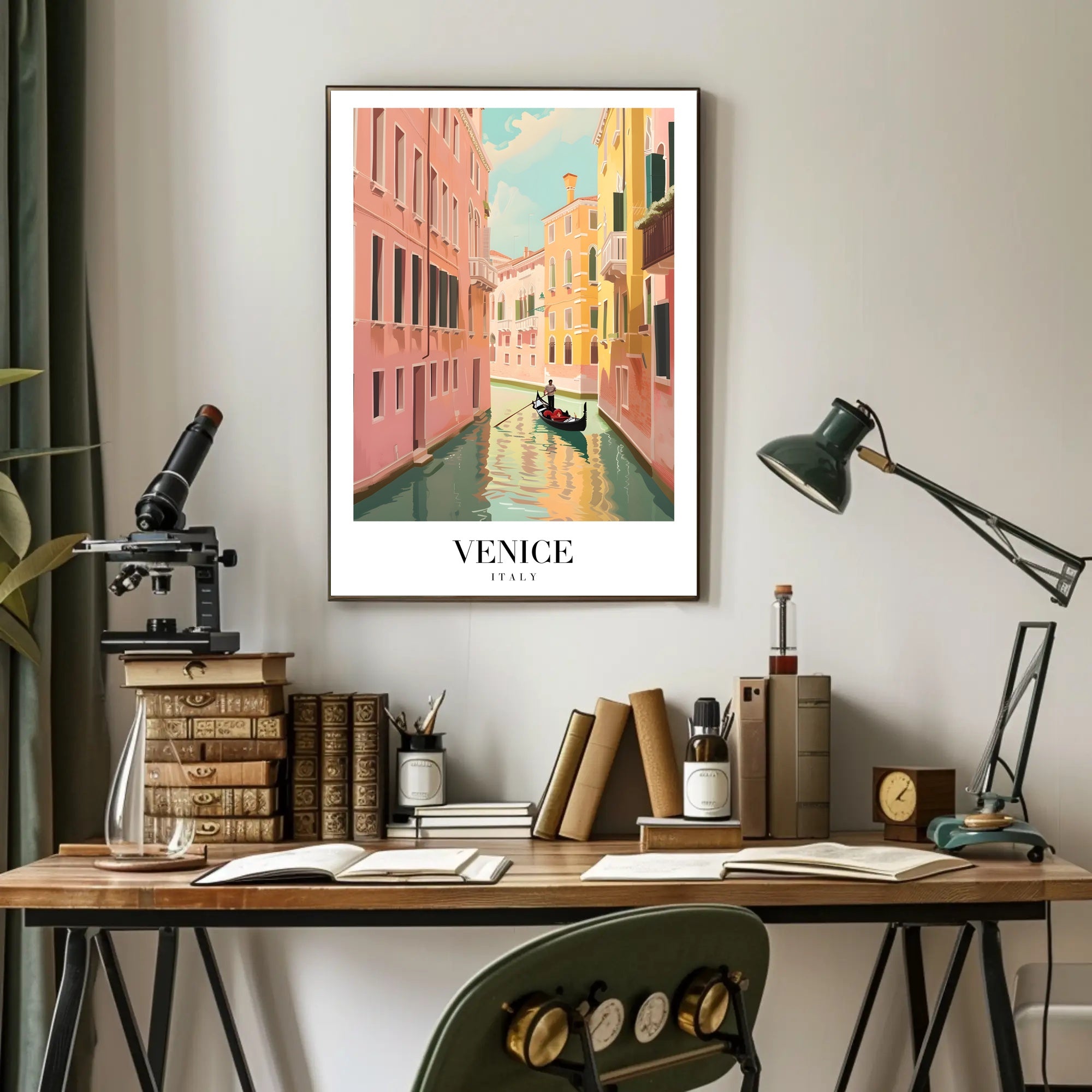 Venetian Romance Gondola Travel Poster PosterGoat