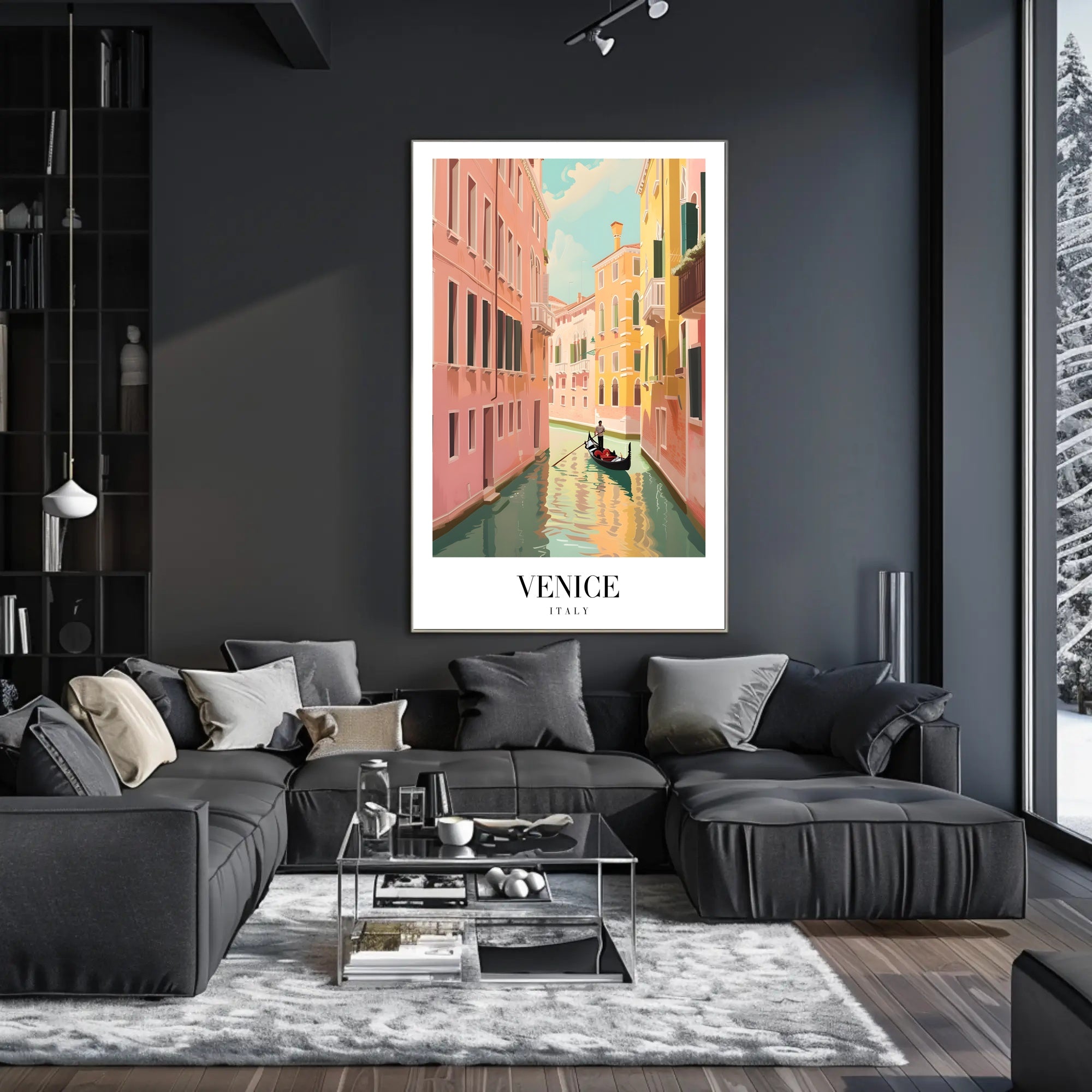 Venetian Romance Gondola Travel Poster PosterGoat