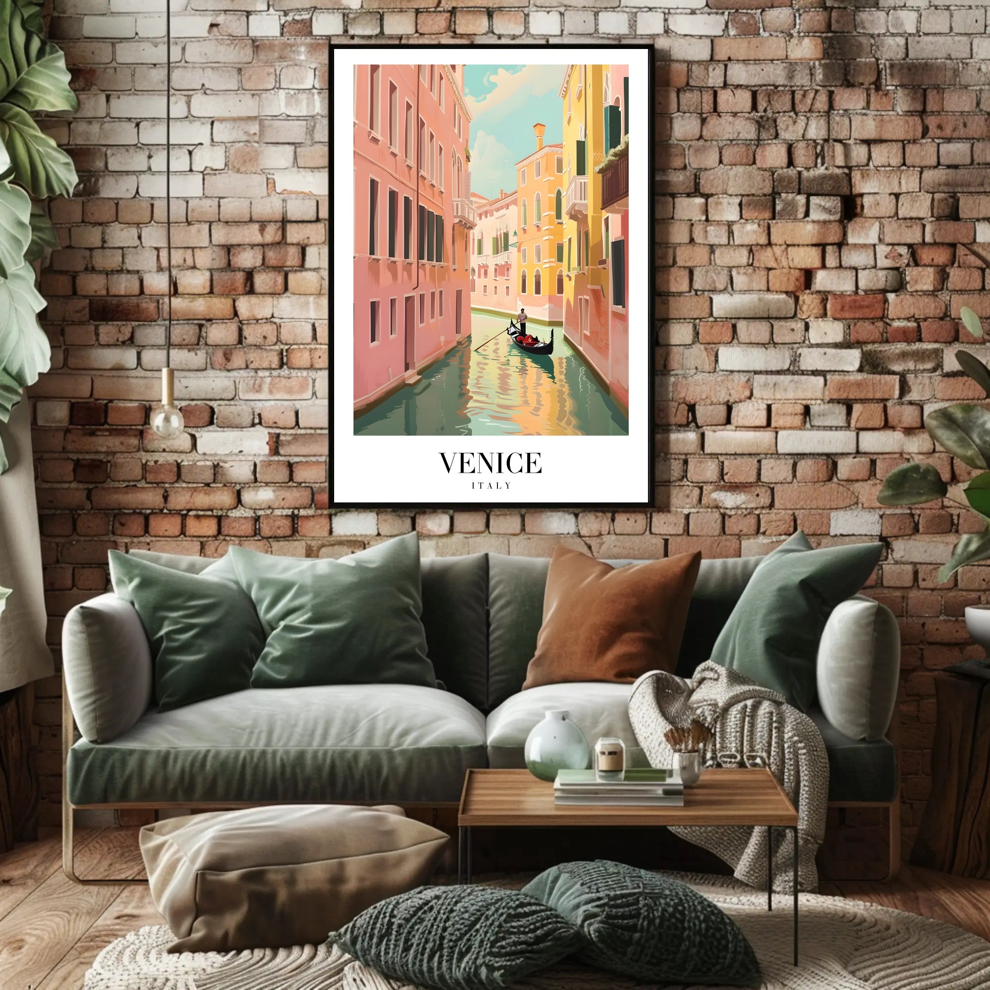 Venetian Romance Gondola Travel Poster PosterGoat