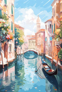 Venetian Tranquility in Impressionistic Art Travel Poster PosterGoat