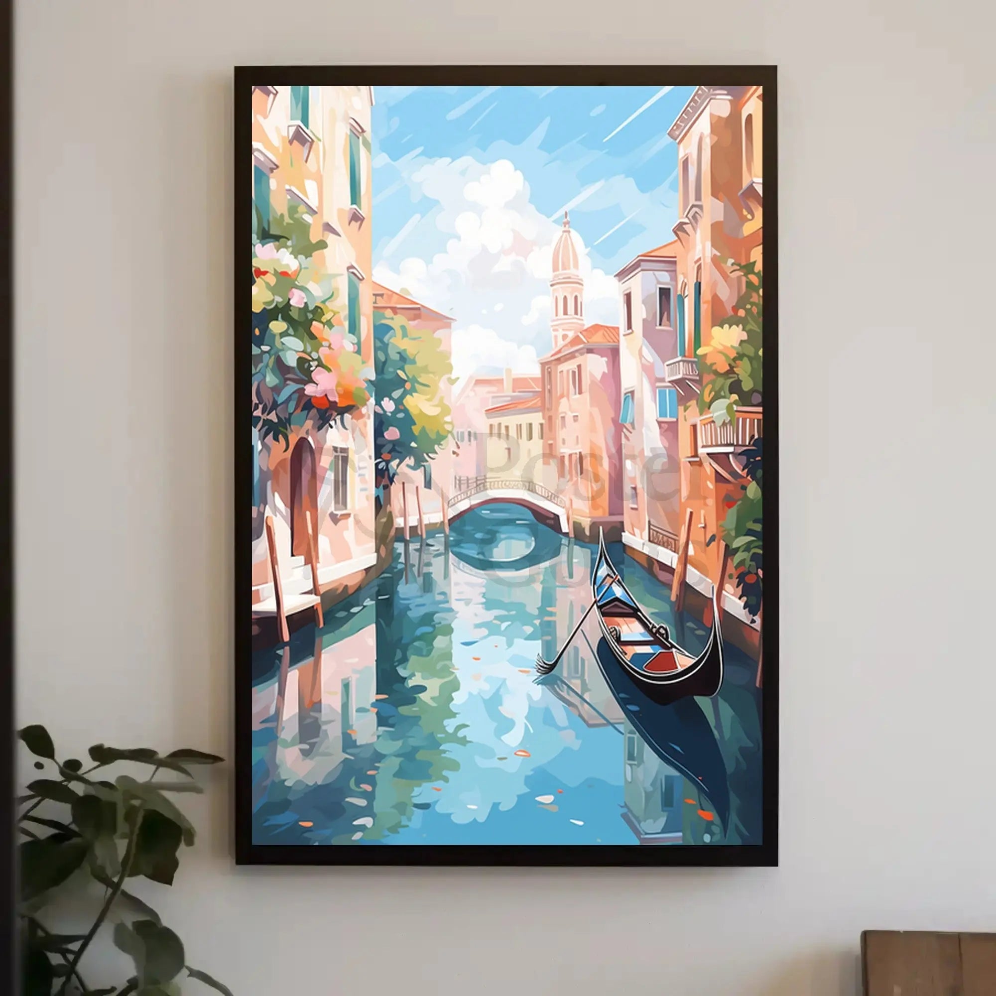 Venetian Tranquility in Impressionistic Art Travel Poster PosterGoat