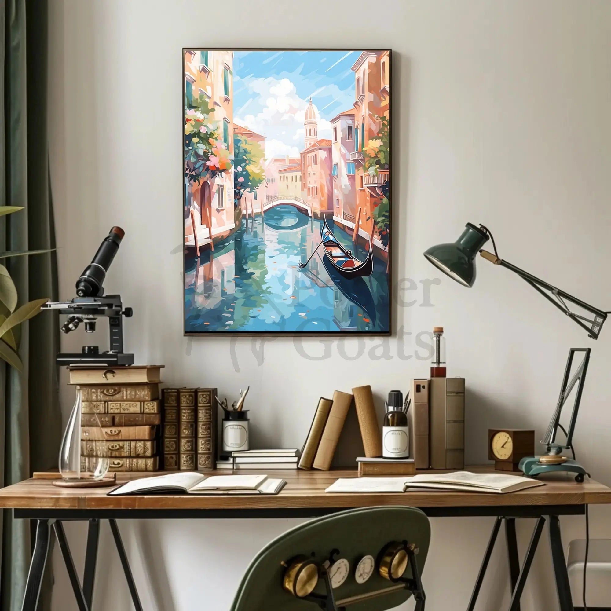 Venetian Tranquility in Impressionistic Art Travel Poster PosterGoat