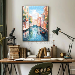Venetian Tranquility in Impressionistic Art Travel Poster PosterGoat