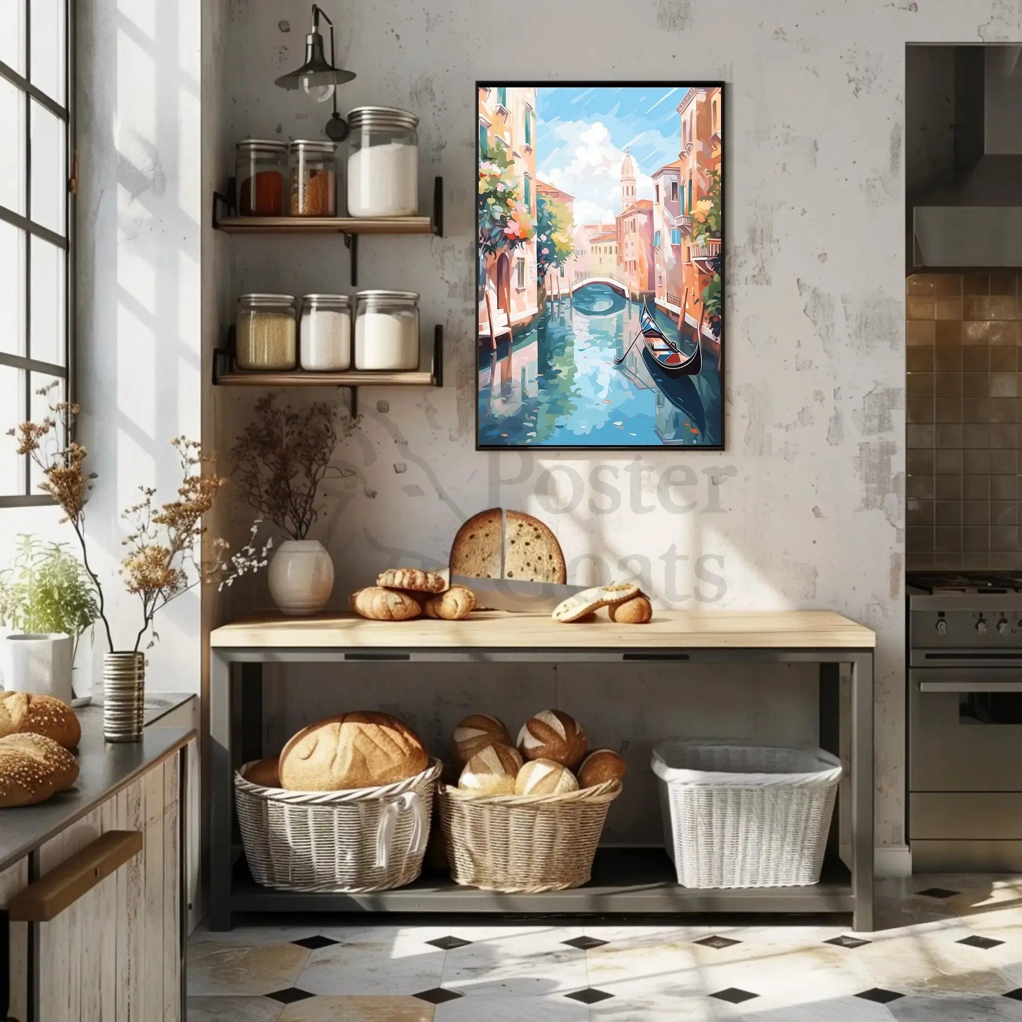 Venetian Tranquility in Impressionistic Art Travel Poster PosterGoat