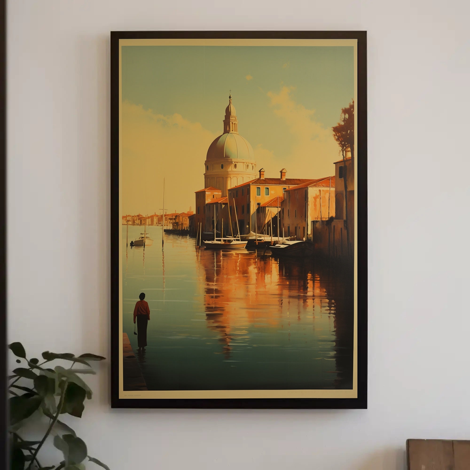 Venetian Tranquility: Photorealistic Italian Canal Travel Poster PosterGoat