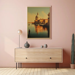 Venetian Tranquility: Photorealistic Italian Canal Travel Poster PosterGoat