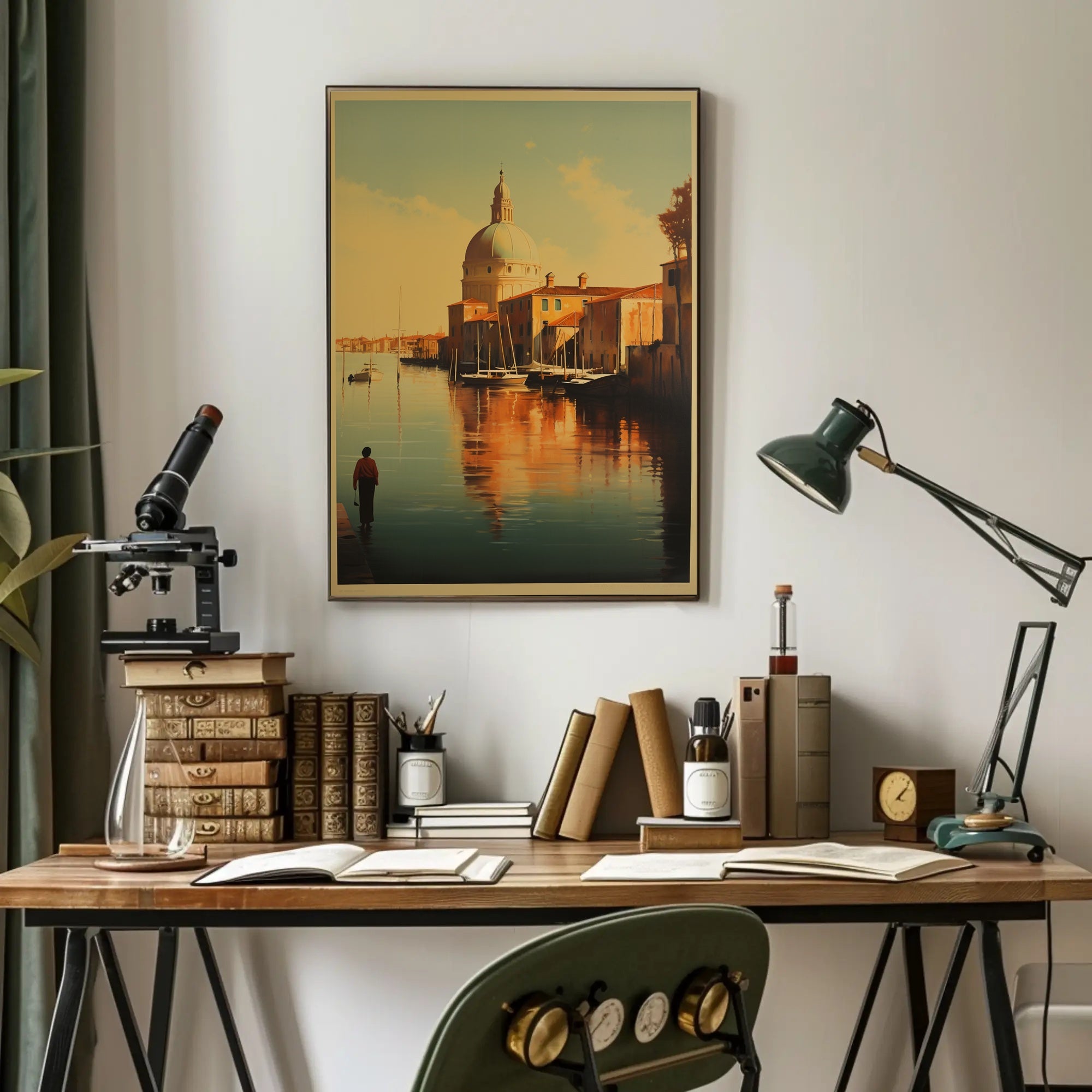 Venetian Tranquility: Photorealistic Italian Canal Travel Poster PosterGoat