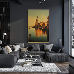 Venetian Tranquility: Photorealistic Italian Canal Travel Poster PosterGoat