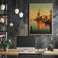 Venetian Tranquility: Photorealistic Italian Canal Travel Poster PosterGoat
