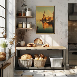 Venetian Tranquility: Photorealistic Italian Canal Travel Poster PosterGoat