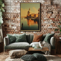 Venetian Tranquility: Photorealistic Italian Canal Travel Poster PosterGoat
