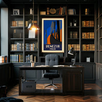 Venice Art Deco Gondola Travel Poster PosterGoat