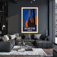 Venice Art Deco Gondola Travel Poster PosterGoat