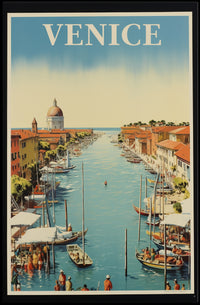 Venice Canal Scenic Vintage Travel Poster PosterGoat