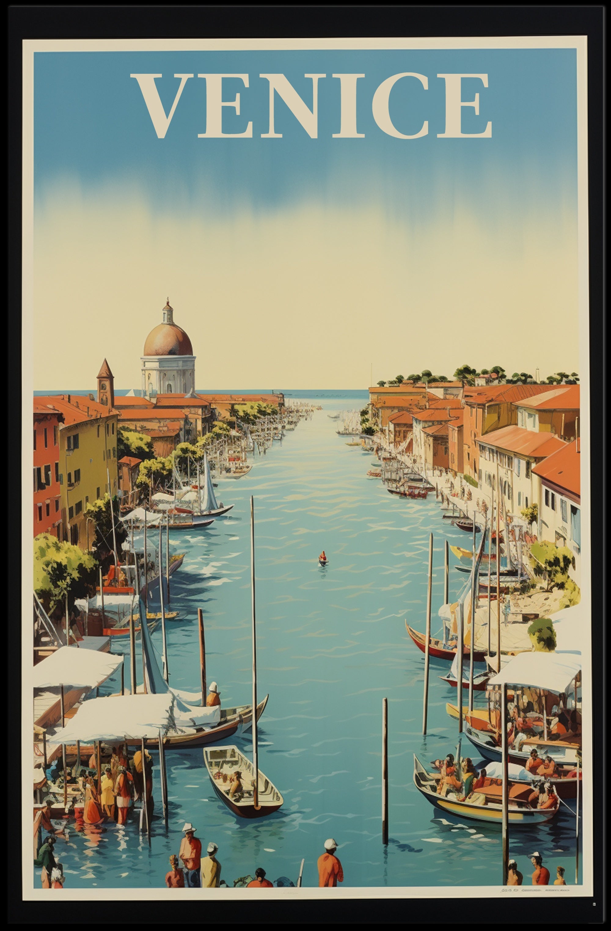 Venice Canal Scenic Vintage Travel Poster PosterGoat