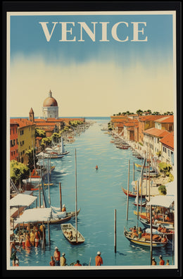 Venice Canal Scenic Vintage Travel Poster PosterGoat