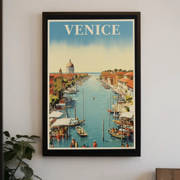 Venice Canal Scenic Vintage Travel Poster PosterGoat
