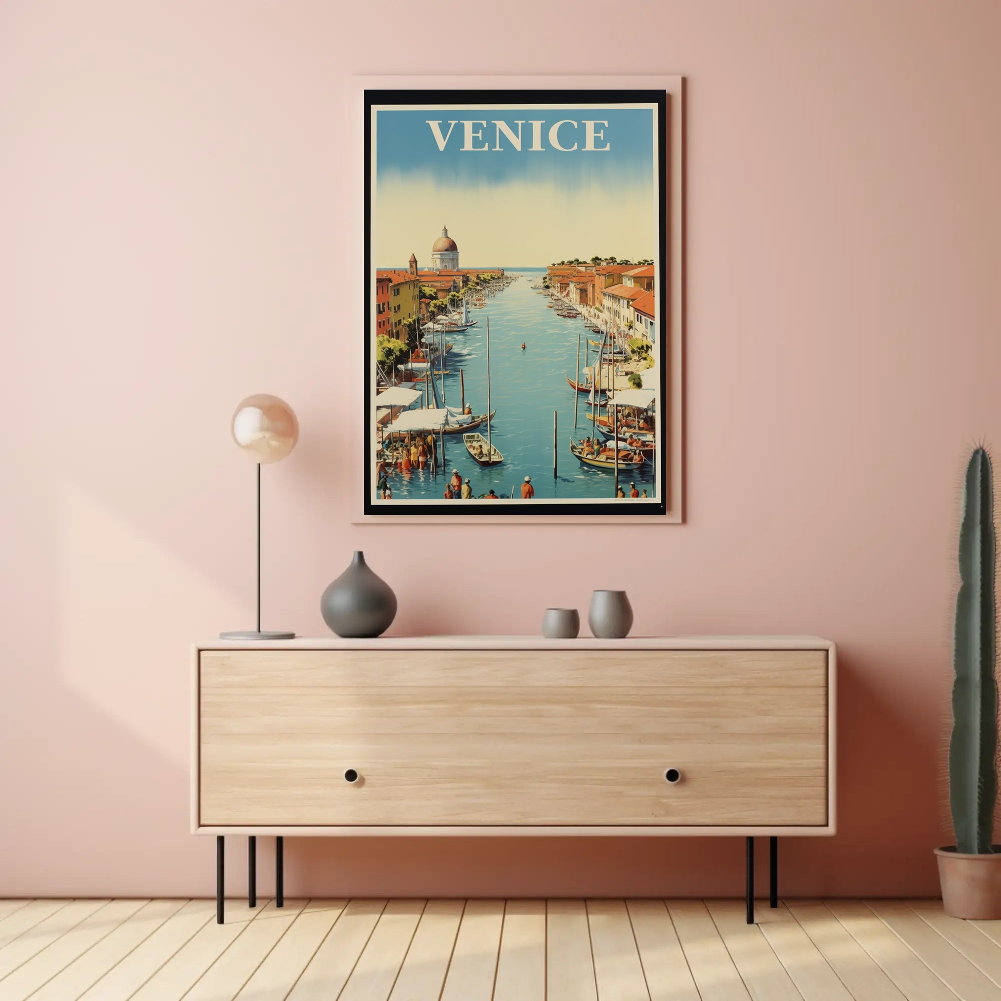 Venice Canal Scenic Vintage Travel Poster PosterGoat
