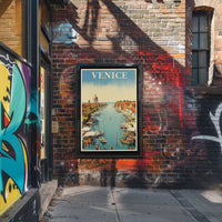 Venice Canal Scenic Vintage Travel Poster PosterGoat