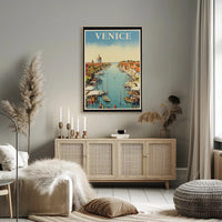 Venice Canal Scenic Vintage Travel Poster PosterGoat