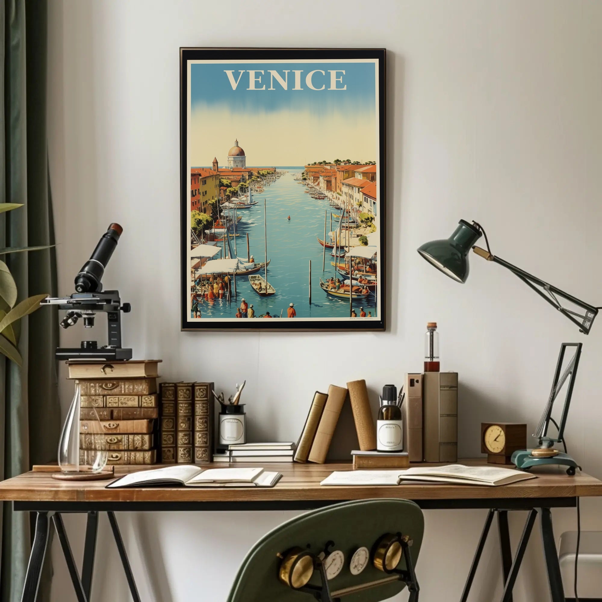 Venice Canal Scenic Vintage Travel Poster PosterGoat