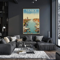 Venice Canal Scenic Vintage Travel Poster PosterGoat