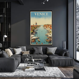 Venice Canal Scenic Vintage Travel Poster PosterGoat