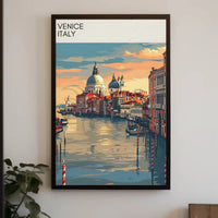 Venice Canals Romantic Sunset Travel Poster PosterGoat