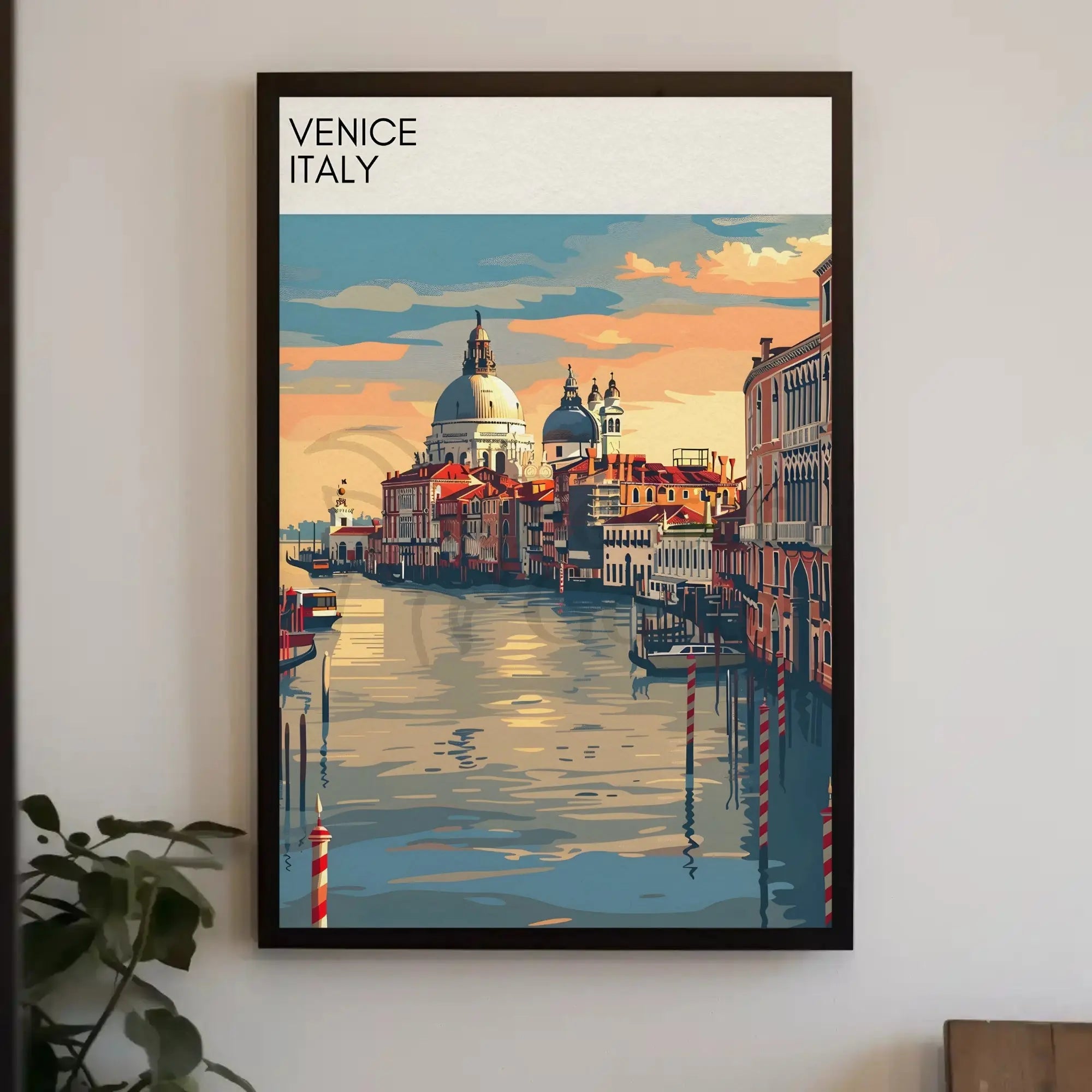 Venice Canals Romantic Sunset Travel Poster PosterGoat