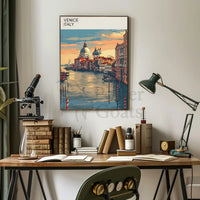 Venice Canals Romantic Sunset Travel Poster PosterGoat