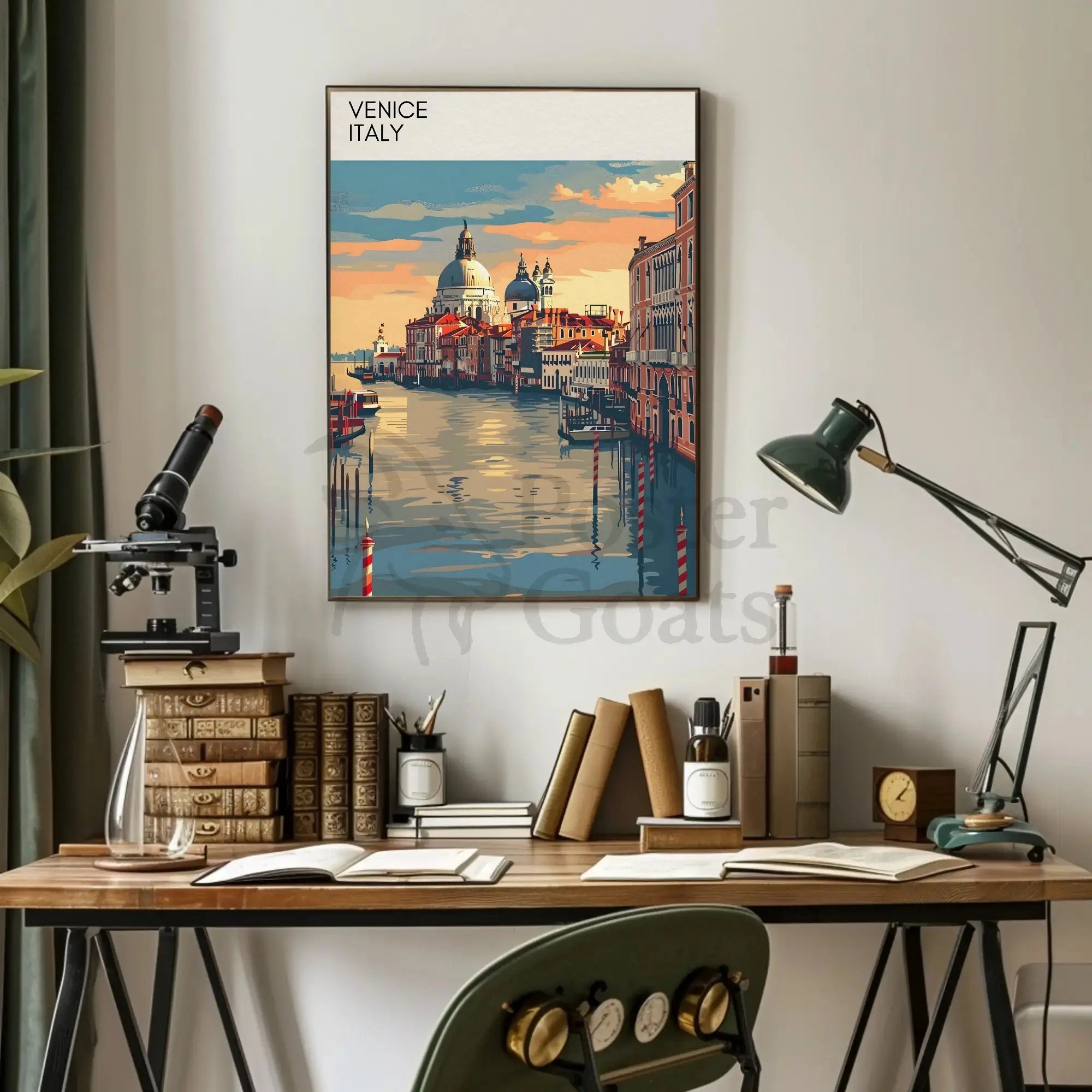 Venice Canals Romantic Sunset Travel Poster PosterGoat