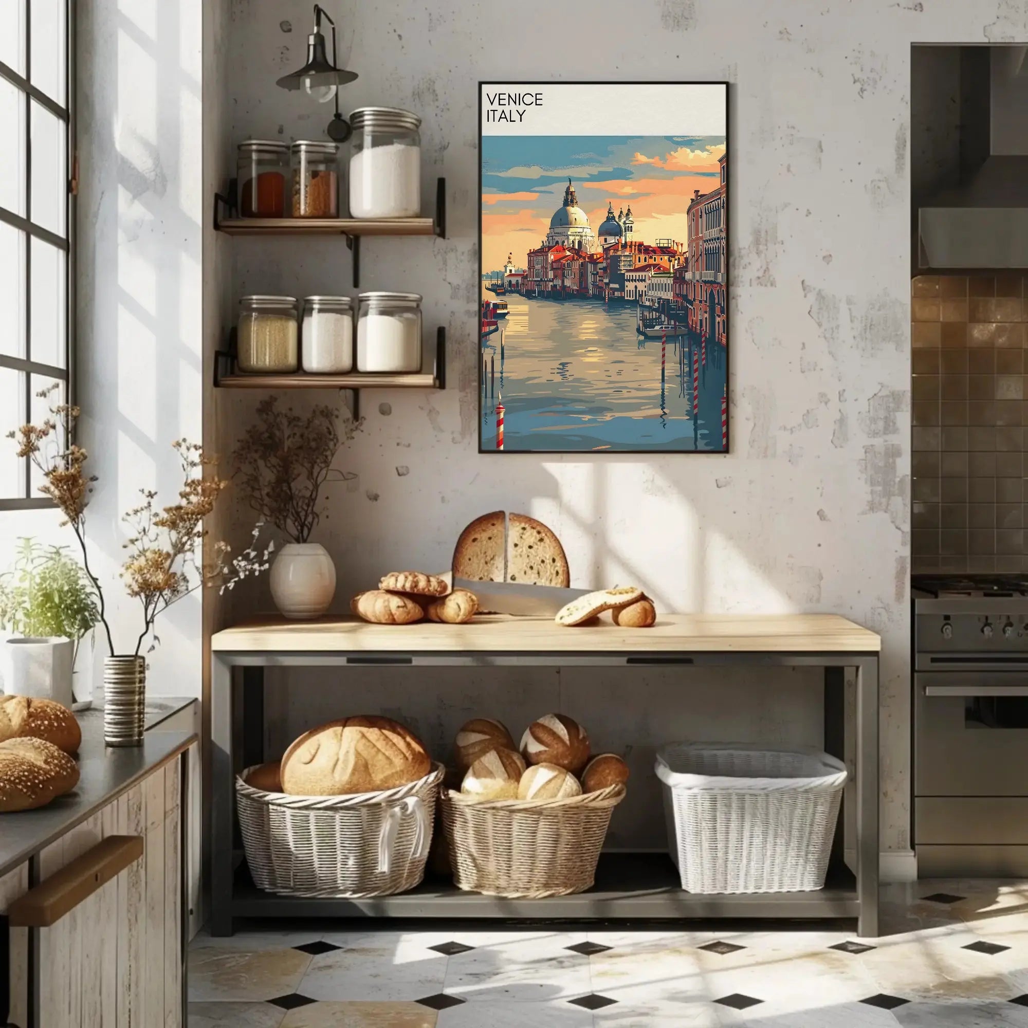 Venice Canals Romantic Sunset Travel Poster PosterGoat