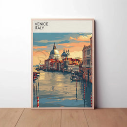 Venice Canals Romantic Sunset Travel Poster PosterGoat